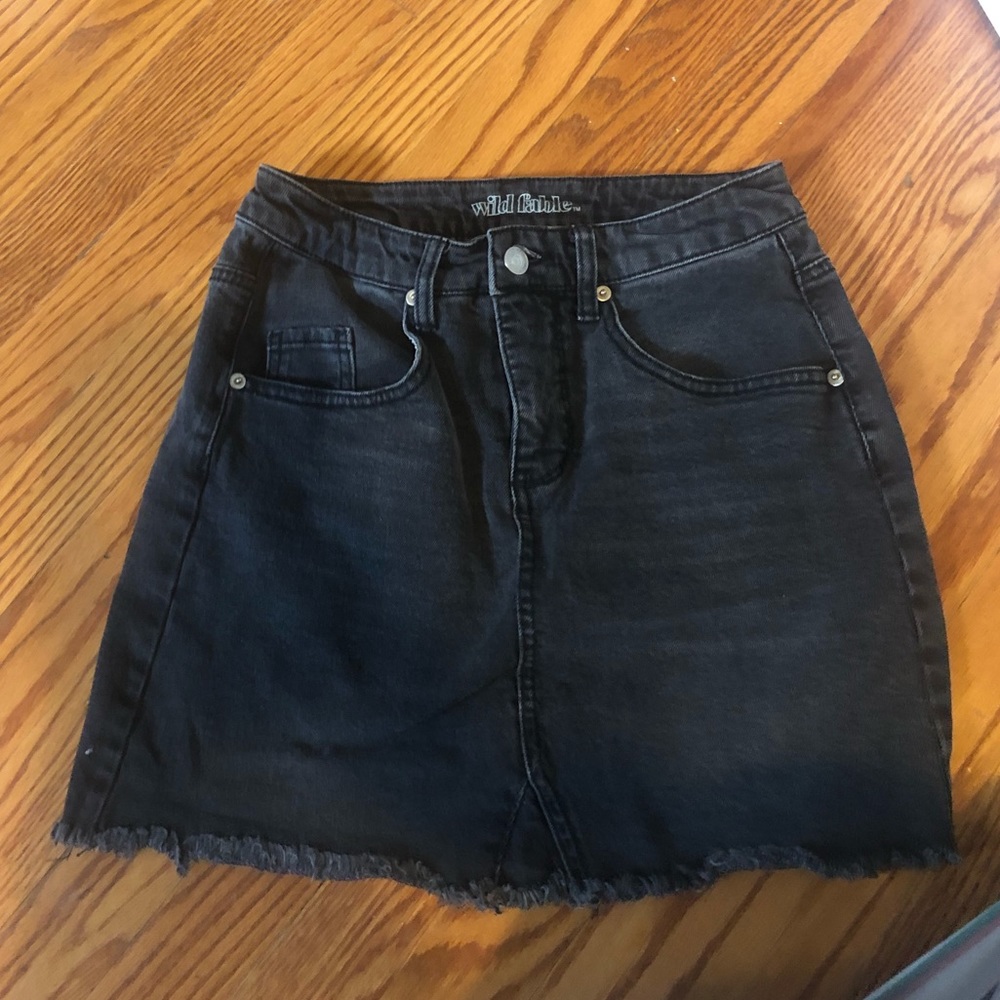 Black jean skirt